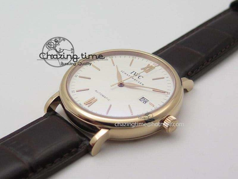 FashionForward Portofino SCHAFFHAUSEN RG MKF 1:1 V2 Best Edition White Dial On Brown Leather Strap A 7344