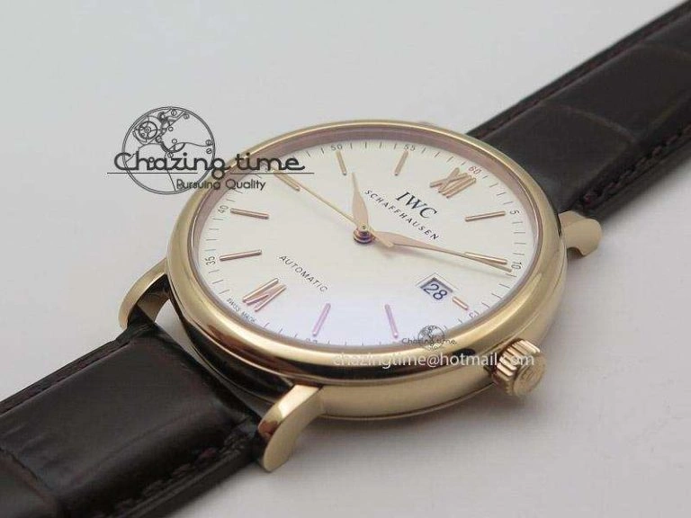 FashionForward Portofino SCHAFFHAUSEN RG MKF 1:1 V2 Best Edition White Dial On Brown Leather Strap A 7344