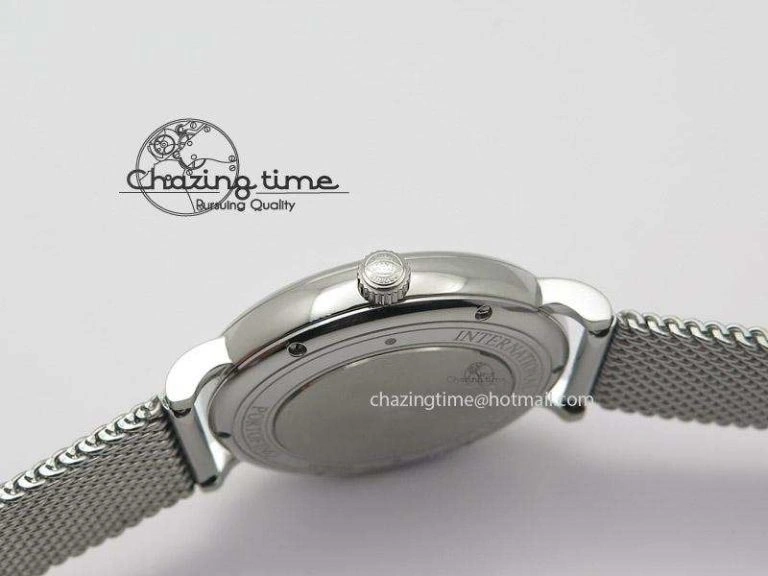Unique Portofino SCHAFFHAUSEN SS MKF 1:1 Best Edition Black Dial On Mesh Bracelet A 7342