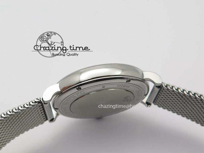 Unique Portofino SCHAFFHAUSEN SS MKF 1:1 Best Edition Black Dial On Mesh Bracelet A 7342