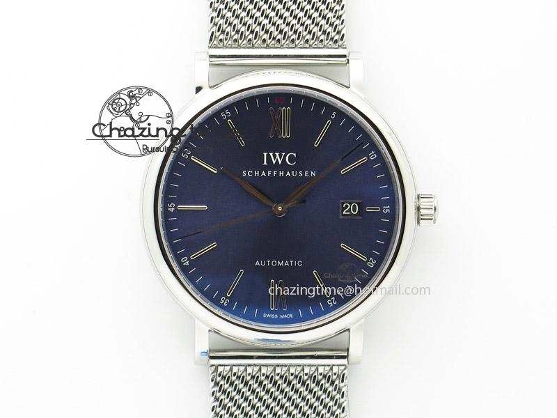 Durable Portofino SCHAFFHAUSEN SS MKF 1:1 Best Edition Blue Dial On Mesh Bracelet A 7338