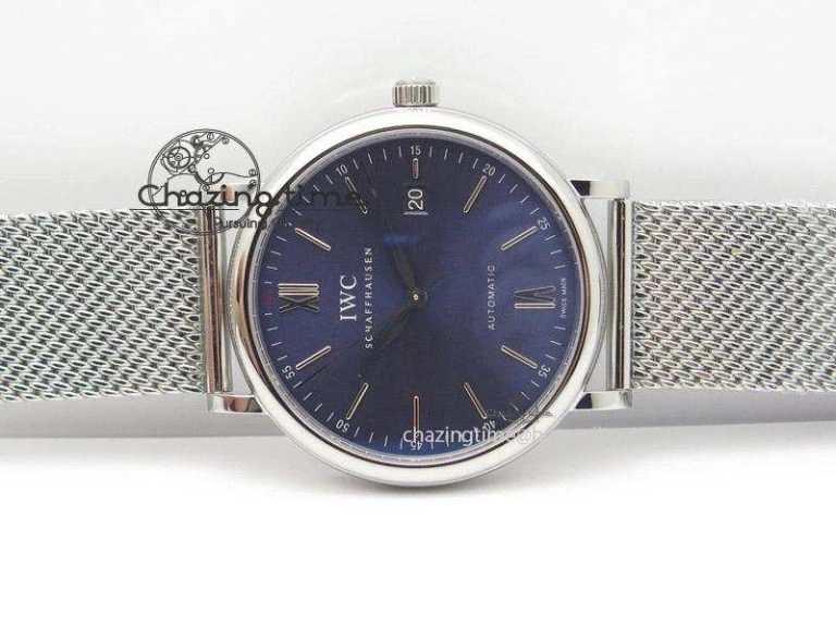 Durable Portofino SCHAFFHAUSEN SS MKF 1:1 Best Edition Blue Dial On Mesh Bracelet A 7338