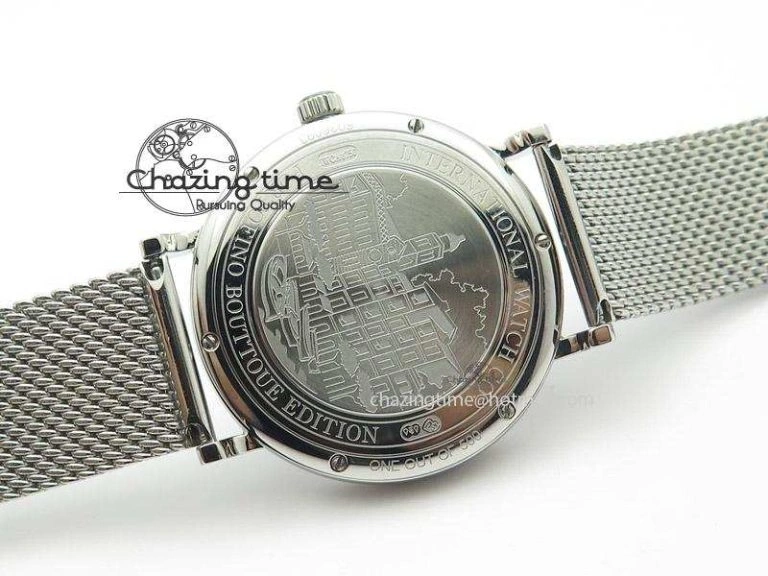 Durable Portofino SCHAFFHAUSEN SS MKF 1:1 Best Edition Blue Dial On Mesh Bracelet A 7338