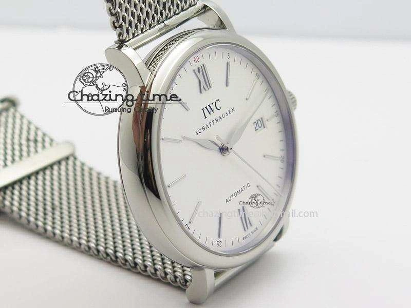 FastDry Portofino SCHAFFHAUSEN SS MKF 1:1 Best Edition White Dial On Mesh Bracelet A 7341
