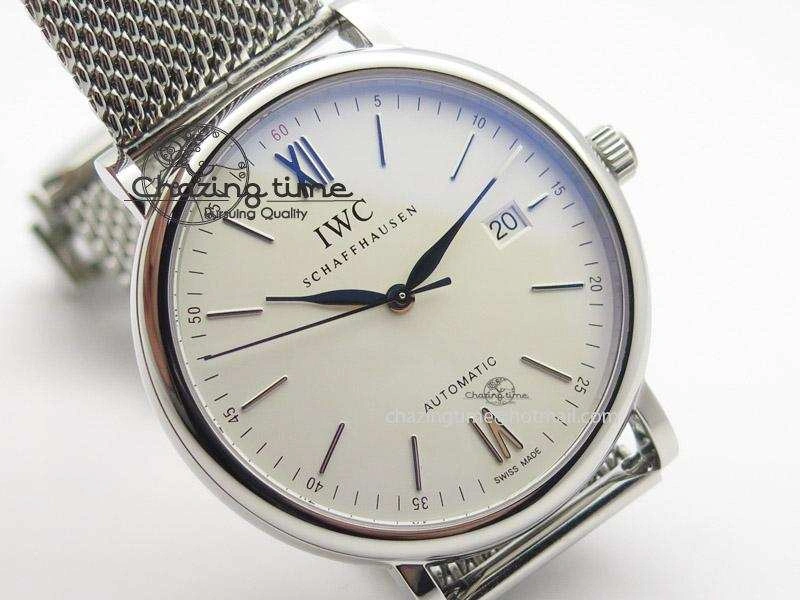 FastDry Portofino SCHAFFHAUSEN SS MKF 1:1 Best Edition White Dial On Mesh Bracelet A 7341