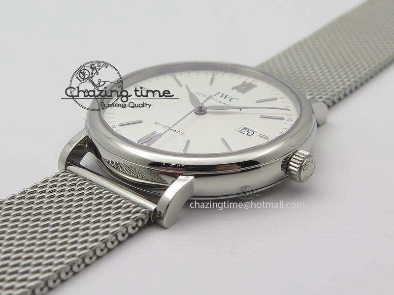 FastDry Portofino SCHAFFHAUSEN SS MKF 1:1 Best Edition White Dial On Mesh Bracelet A 7341