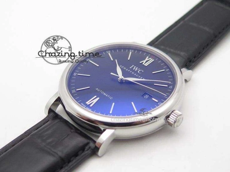 Portofino SCHAFFHAUSEN SS MKF 1:1 V2 Best Edition Black Dial On Black Leather Strap A Trendsetting 7350