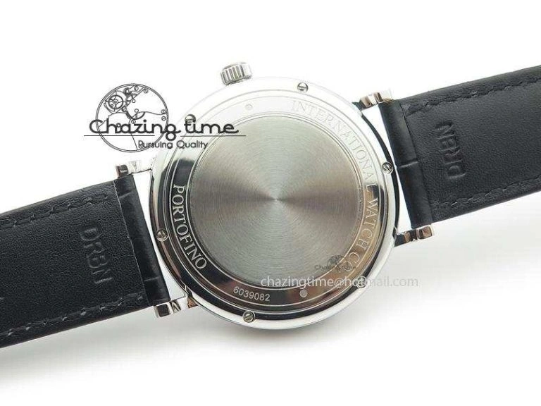 Portofino SCHAFFHAUSEN SS MKF 1:1 V2 Best Edition Black Dial On Black Leather Strap A Trendsetting 7350