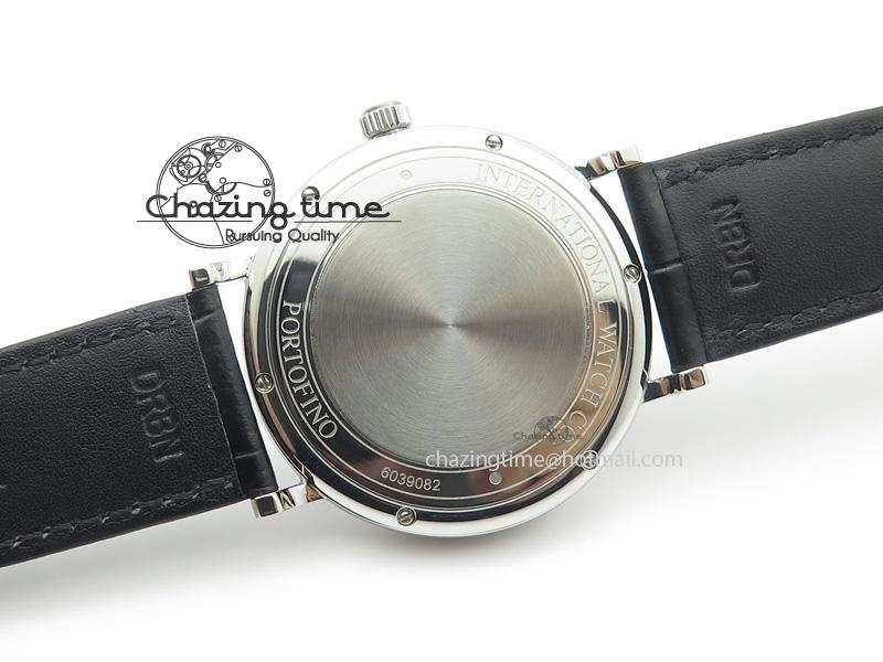 Portofino SCHAFFHAUSEN SS MKF 1:1 V2 Best Edition Black Dial On Black Leather Strap A Trendsetting 7350