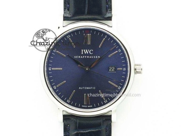 Portofino SCHAFFHAUSEN SS MKF 1:1 V2 Best Edition Blue Dial On Black Leather Strap A Comfortable 7349