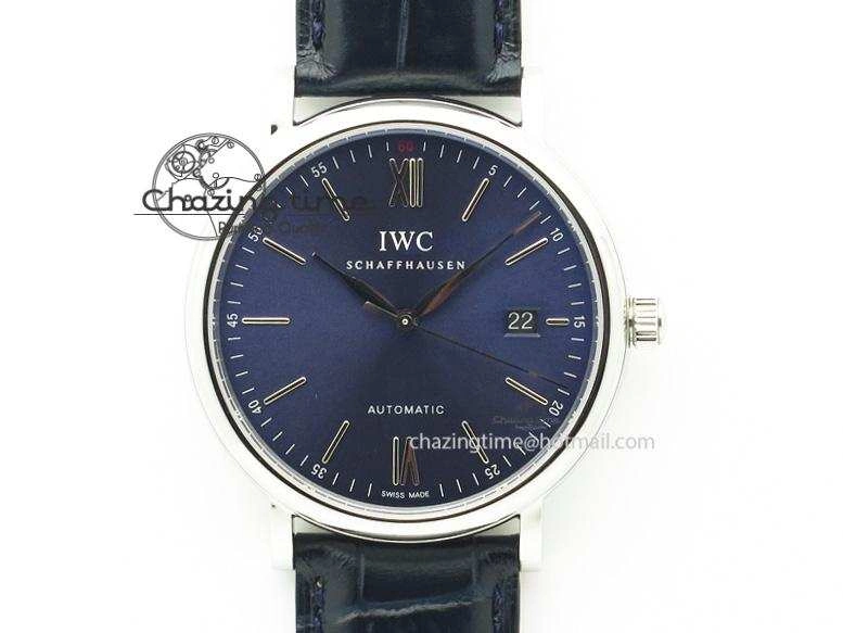Portofino SCHAFFHAUSEN SS MKF 1:1 V2 Best Edition Blue Dial On Black Leather Strap A Comfortable 7349