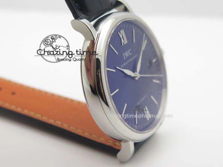 Portofino SCHAFFHAUSEN SS MKF 1:1 V2 Best Edition Blue Dial On Black Leather Strap A Comfortable 7349