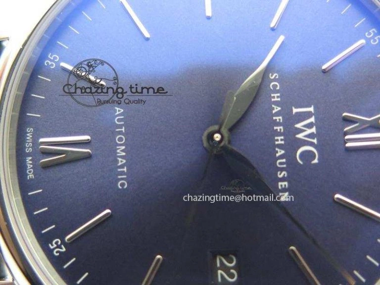 Portofino SCHAFFHAUSEN SS MKF 1:1 V2 Best Edition Blue Dial On Black Leather Strap A Comfortable 7349