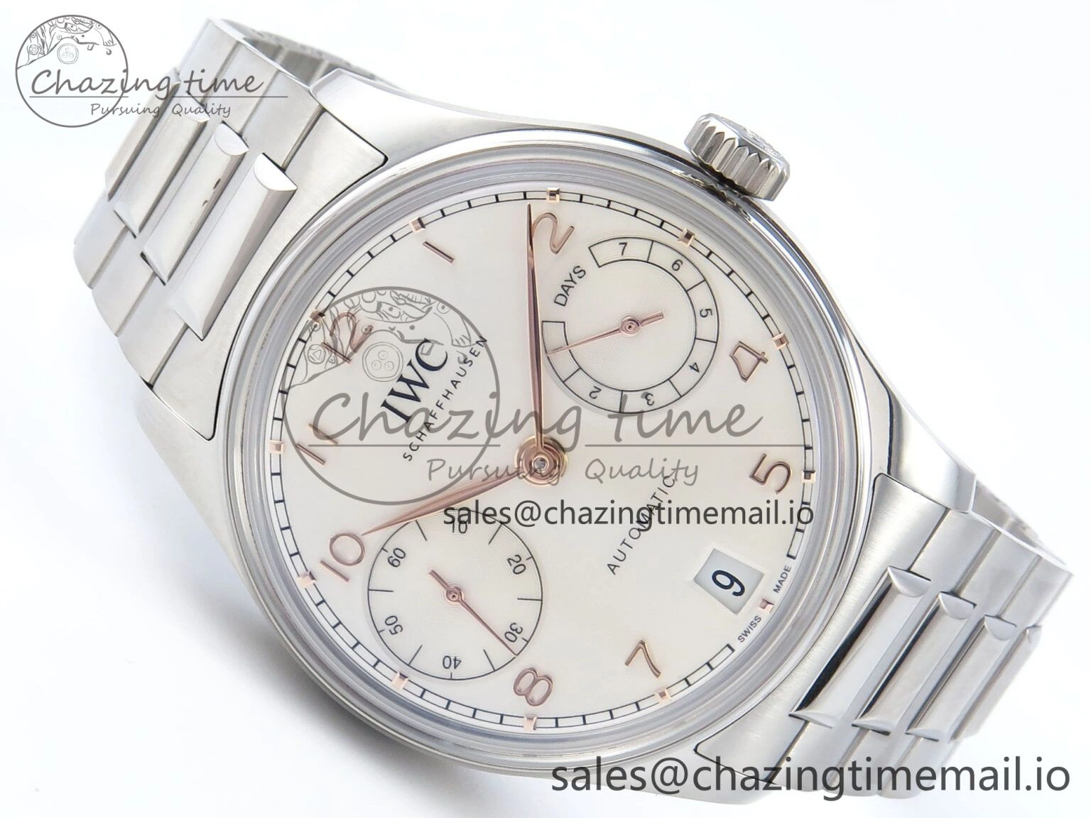 Portugieser Auto IWC0562A APSF 1:1 Best Edition White RG Dial on SS Bracelet A Elegant 6991