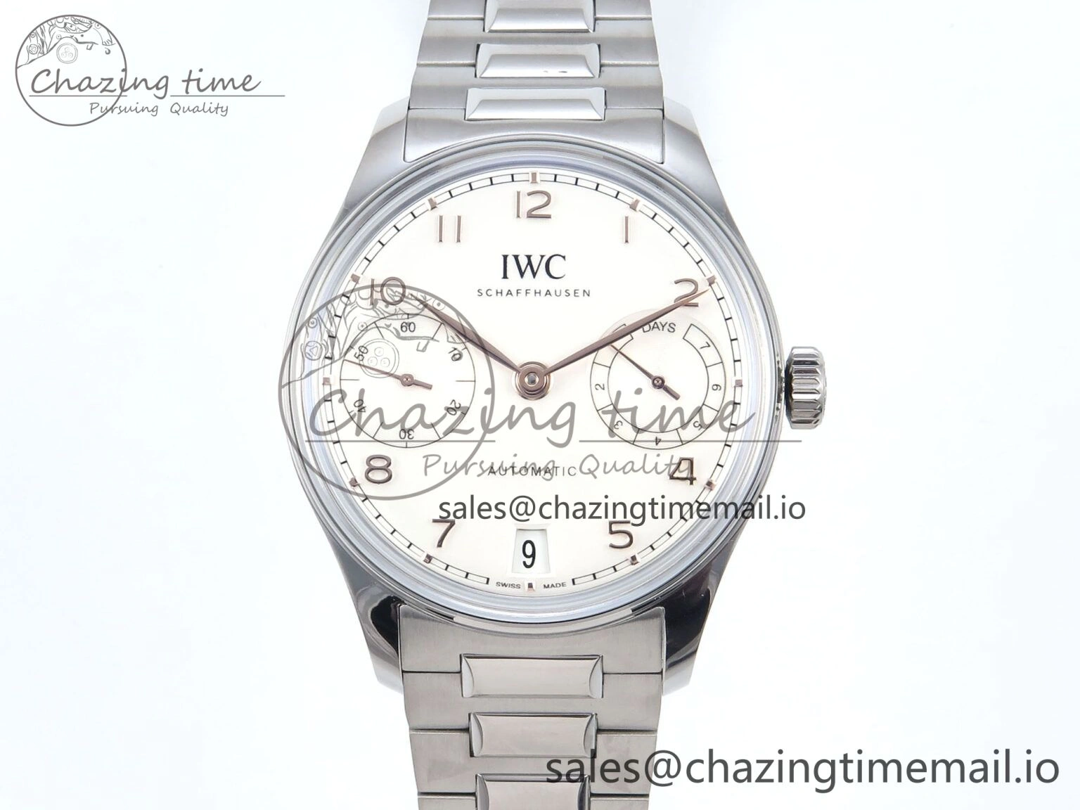 Portugieser Auto IWC0562A APSF 1:1 Best Edition White RG Dial on SS Bracelet A Elegant 6991