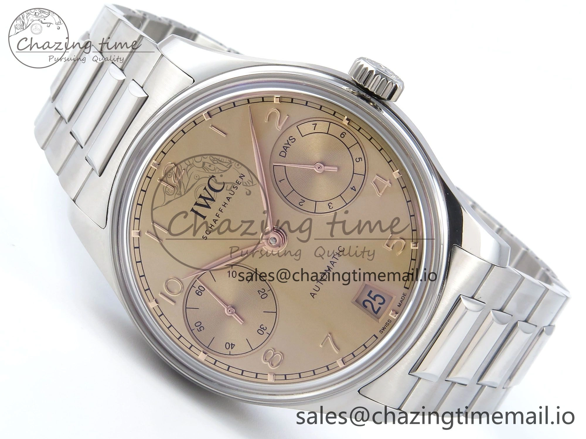 Portugieser Auto IWC0562B APSF 1:1 Best Edition Gold Dial on SS Bracelet A SmartChoice 6996