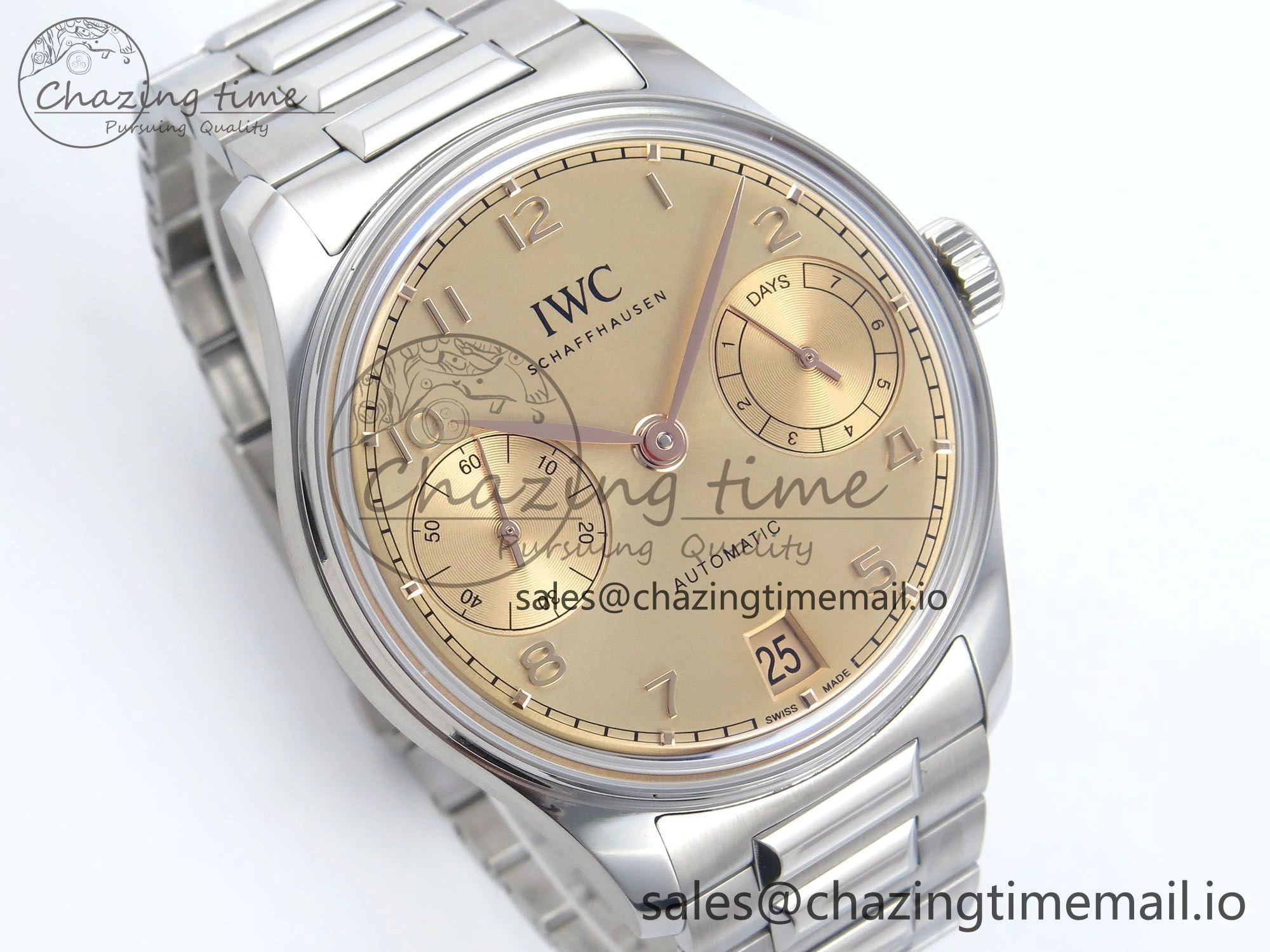 Portugieser Auto IWC0562B APSF 1:1 Best Edition Gold Dial on SS Bracelet A SmartChoice 6996