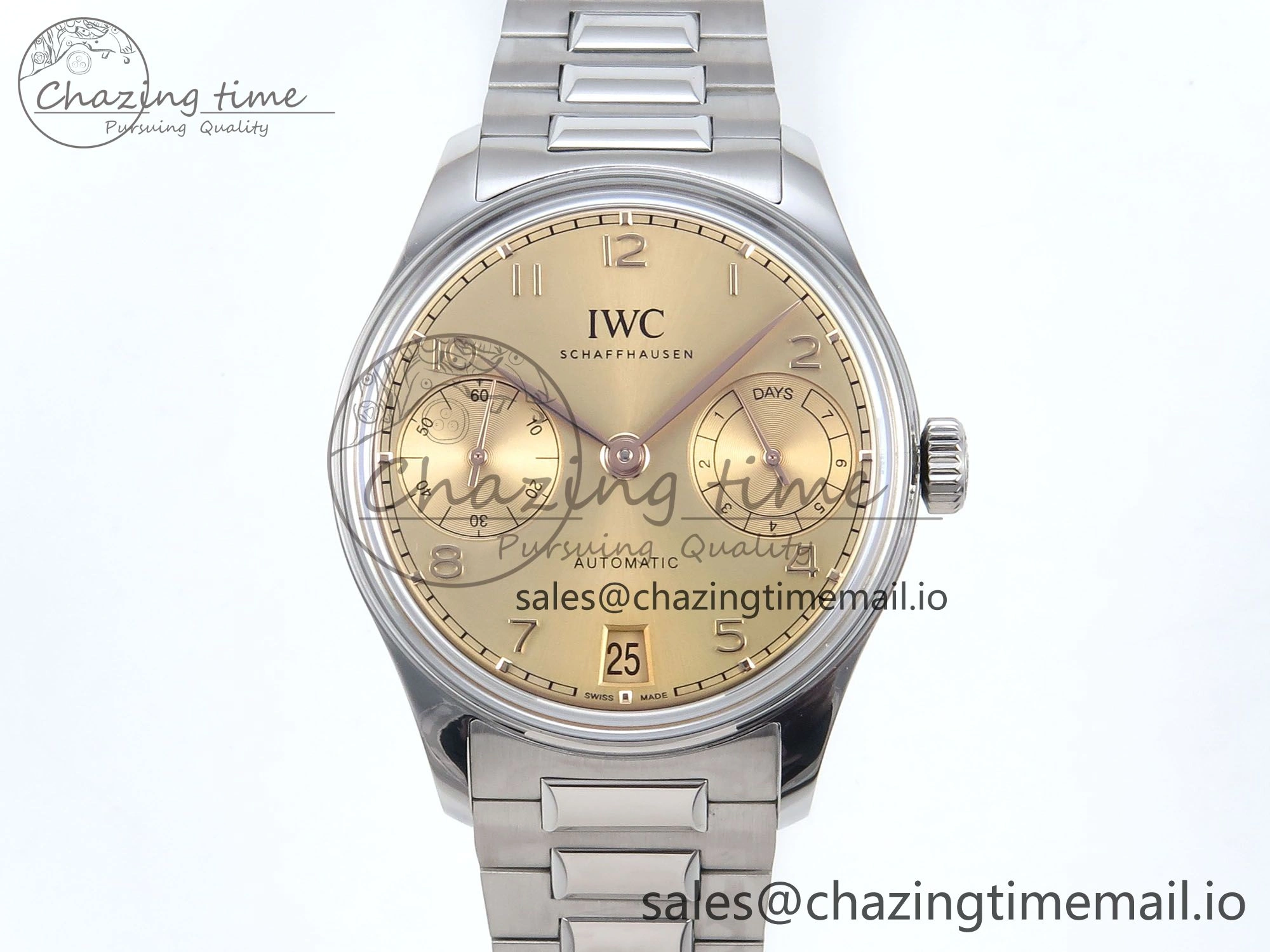Portugieser Auto IWC0562B APSF 1:1 Best Edition Gold Dial on SS Bracelet A SmartChoice 6996