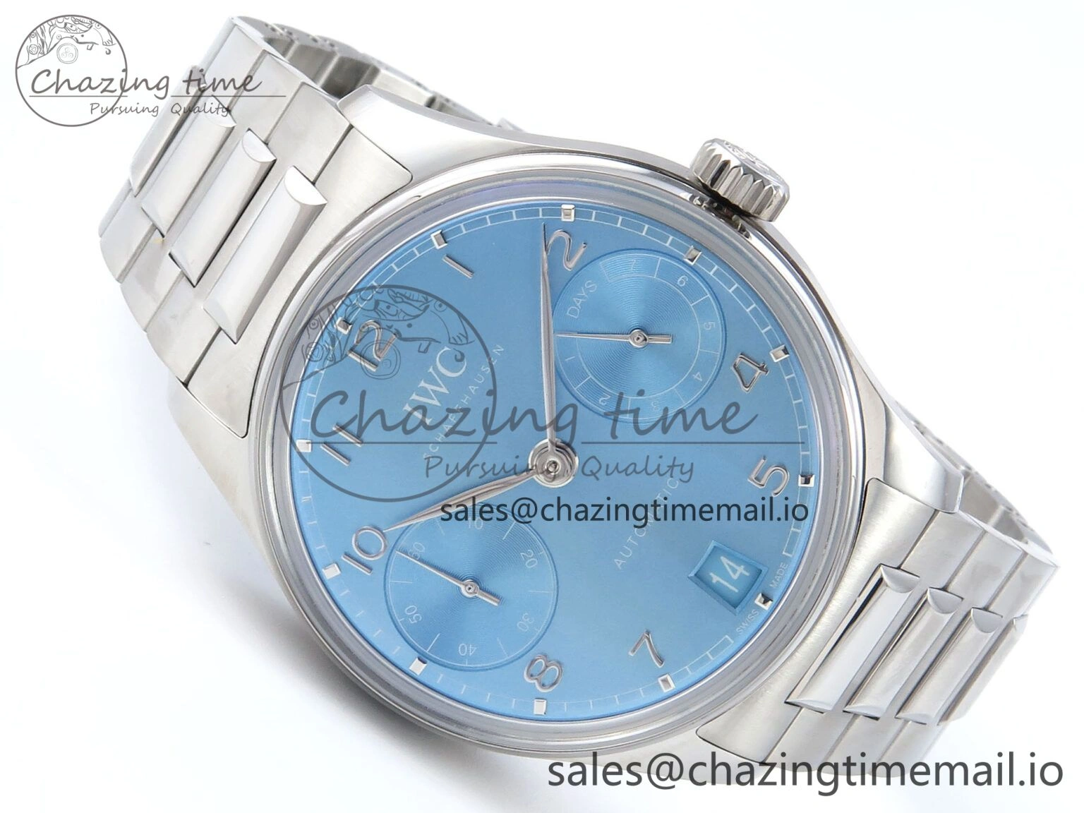 Portugieser Auto IWC0562D APSF 1:1 Best Edition Light Blue Dial on SS Bracelet A Durable 6994