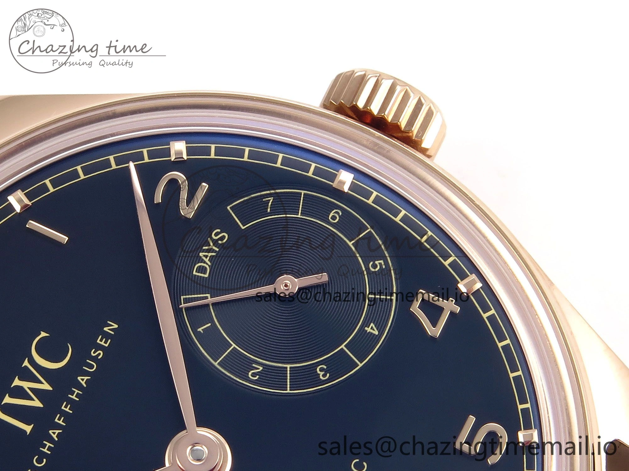 Portugieser Automatic 42mm RG APSF 1:1 Best Edition Black Dial on Black Leather Strap A Supportive 7007