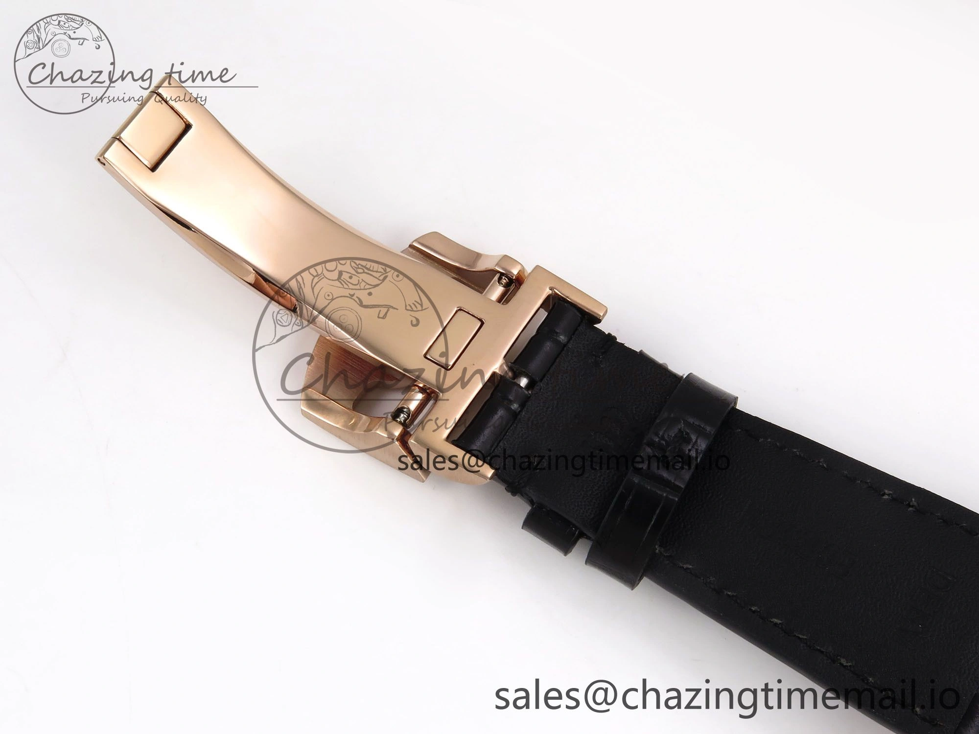 Portugieser Automatic 42mm RG APSF 1:1 Best Edition Black Dial on Black Leather Strap A Supportive 7007