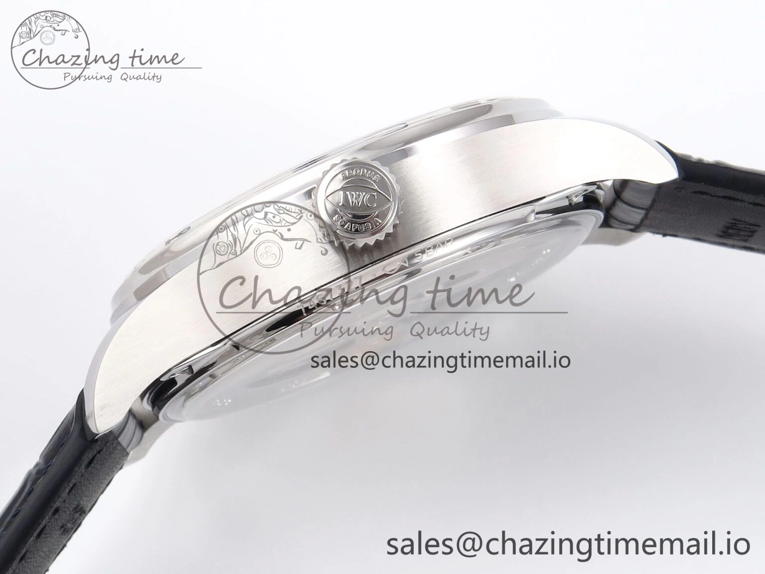 Fashionable Portugieser Automatic 42mm SS APSF 1:1 Best Edition White Dial Blue Marker on Blue Leather Strap A 7009