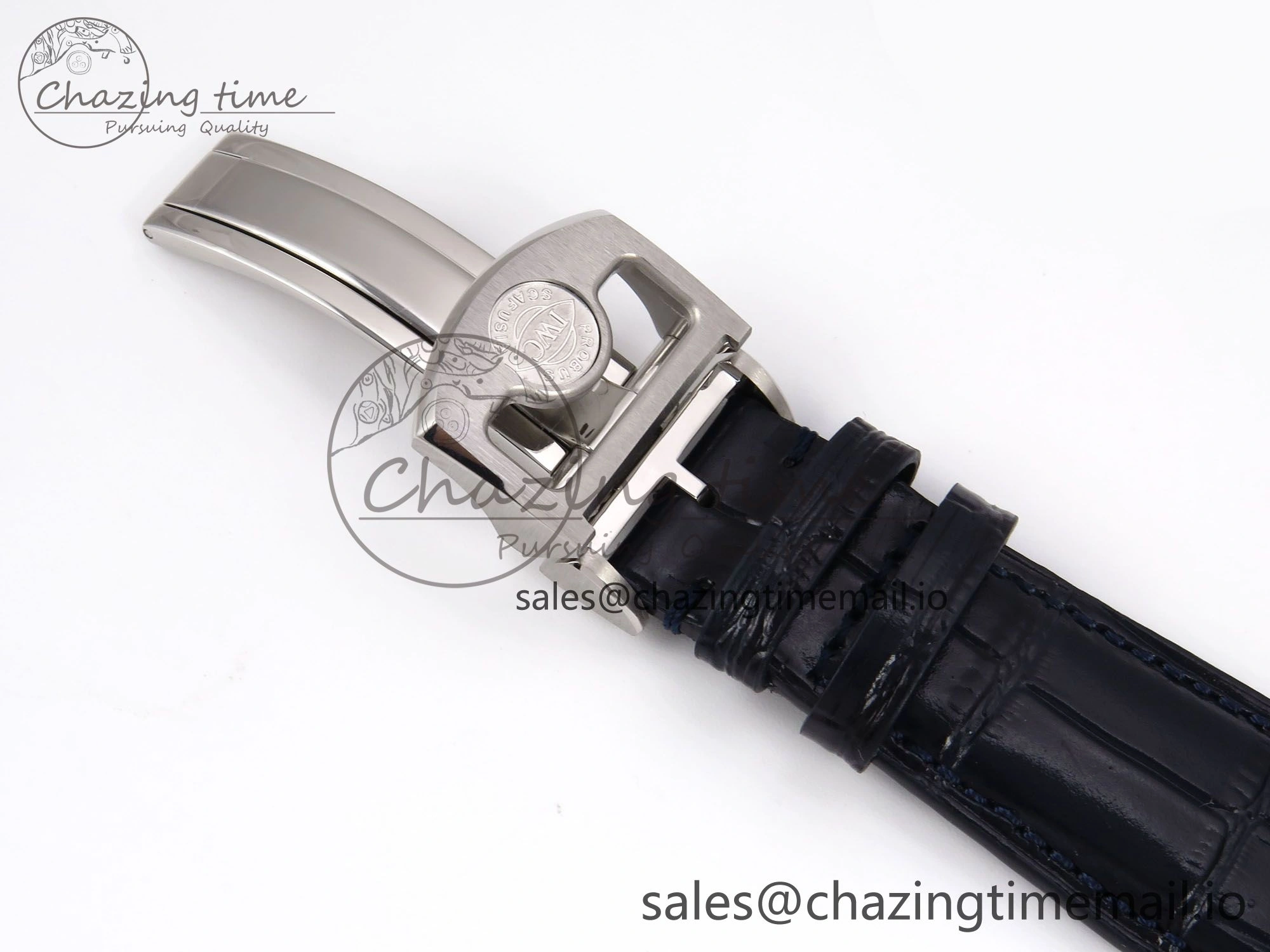 Fashionable Portugieser Automatic 42mm SS APSF 1:1 Best Edition White Dial Blue Marker on Blue Leather Strap A 7009