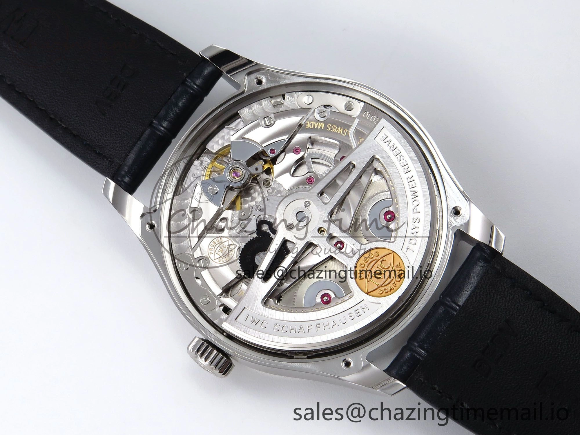 Fashionable Portugieser Automatic 42mm SS APSF 1:1 Best Edition White Dial Blue Marker on Blue Leather Strap A 7009