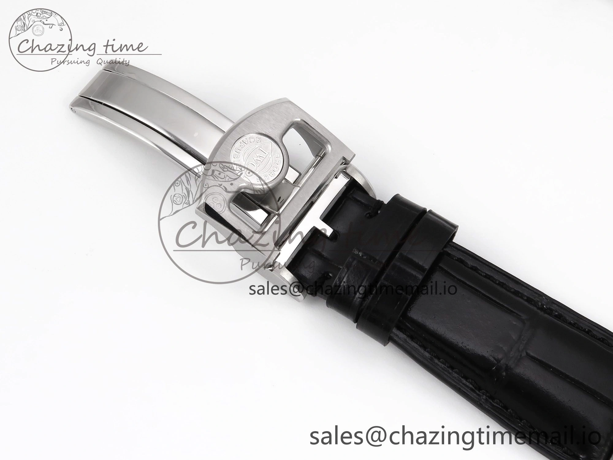 Portugieser Automatic 42mm SS APSF 1:1 Best Edition White RG Dial on Black Leather Strap A Flexible 7010