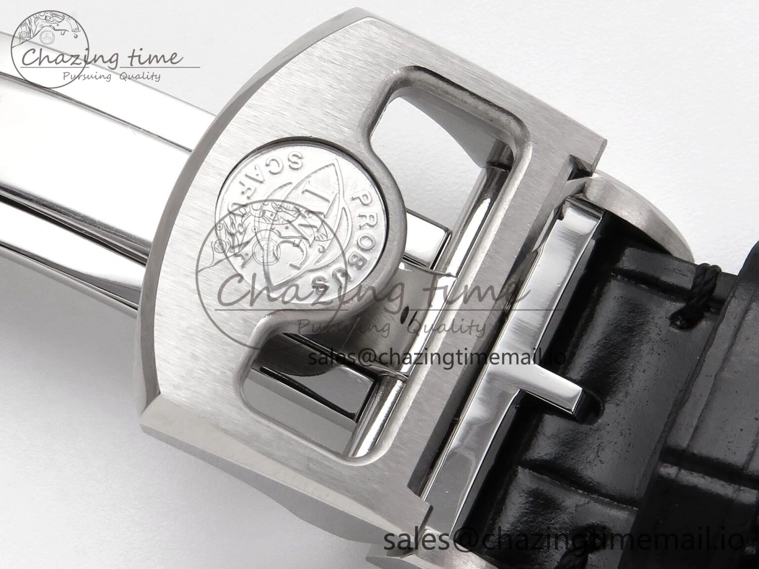 Portugieser Automatic 42mm SS APSF 1:1 Best Edition White RG Dial on Black Leather Strap A Flexible 7010