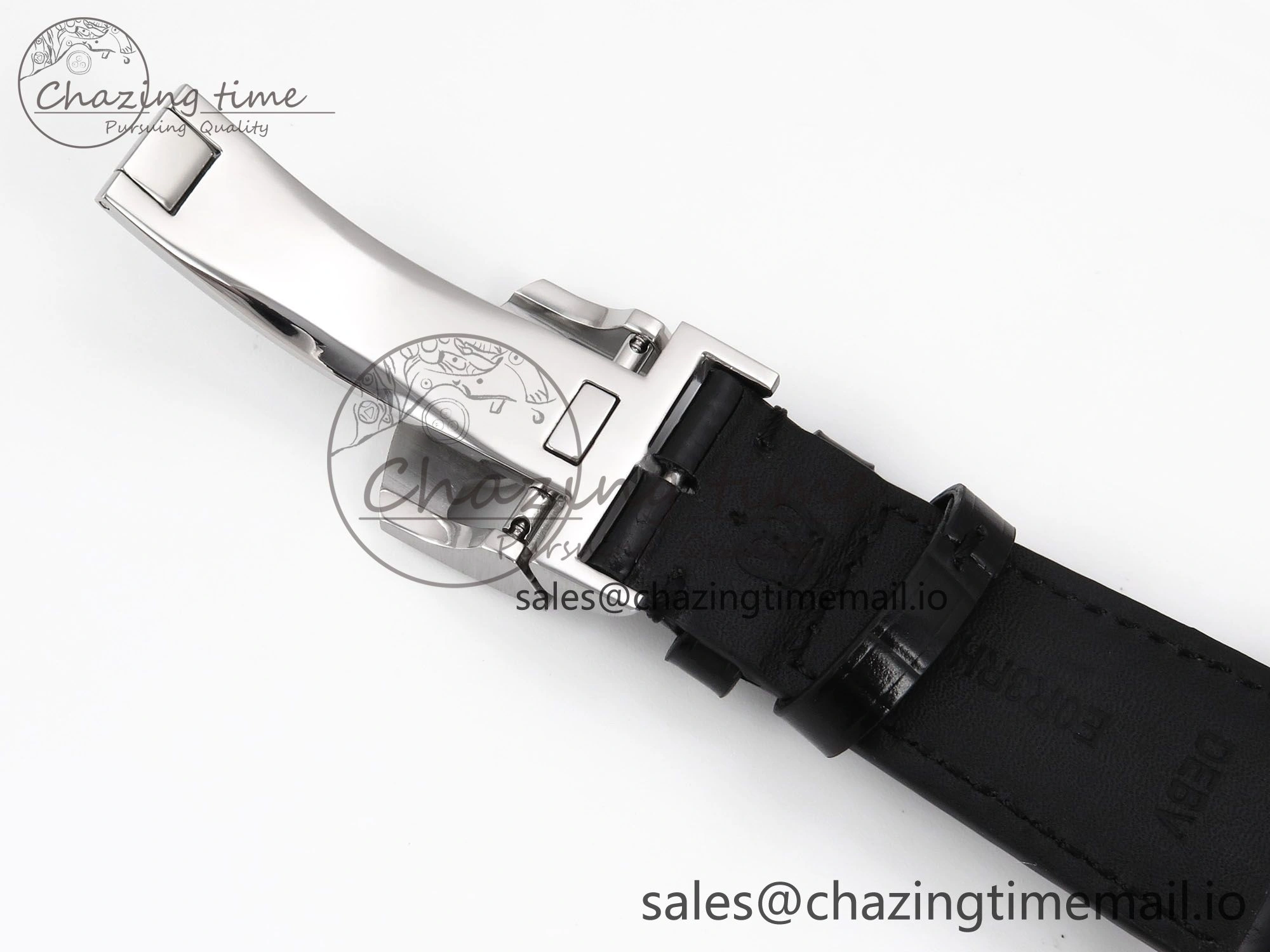Portugieser Automatic 42mm SS APSF 1:1 Best Edition White RG Dial on Black Leather Strap A Flexible 7010