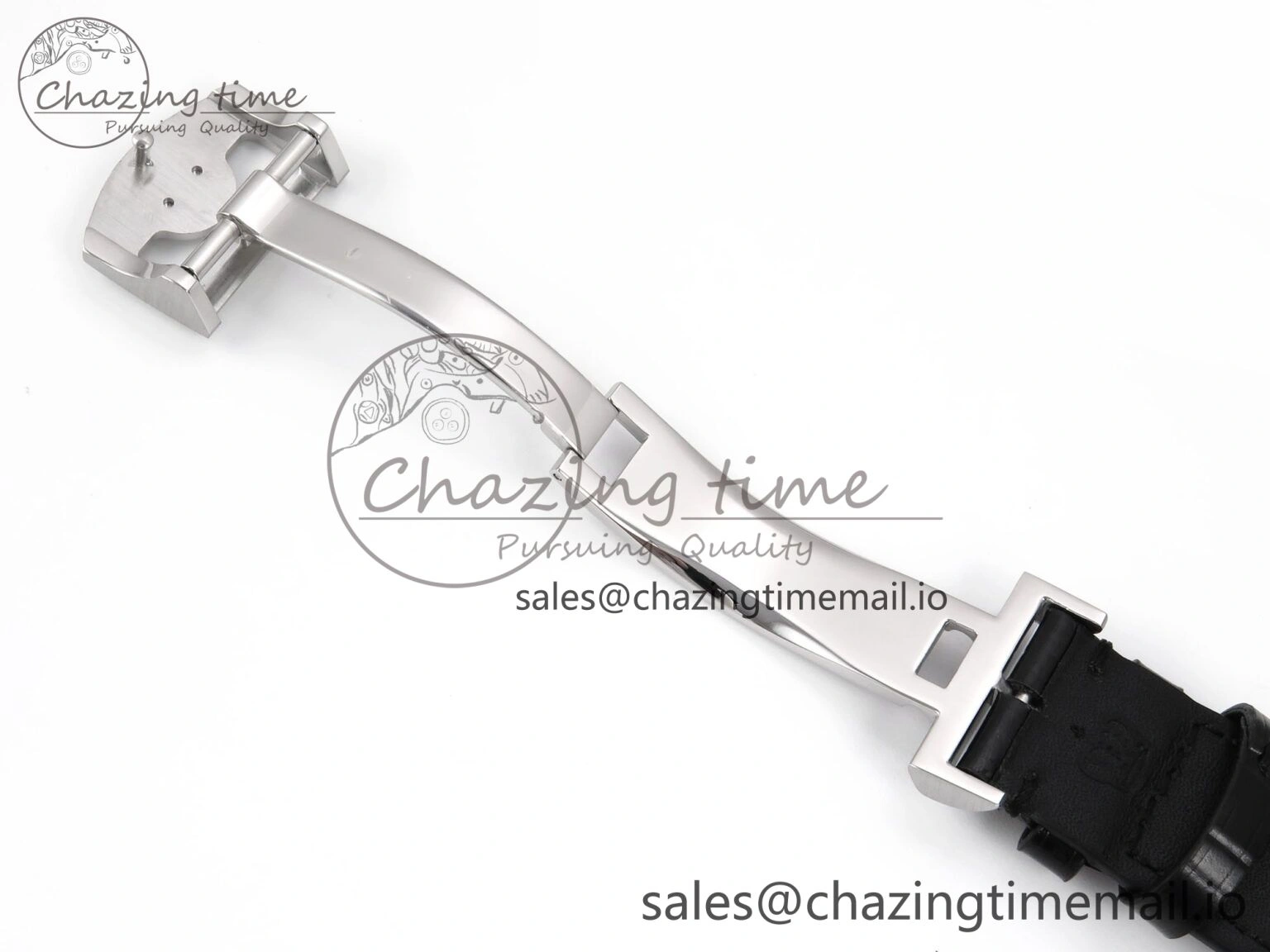 Portugieser Automatic 42mm SS APSF 1:1 Best Edition White RG Dial on Black Leather Strap A Flexible 7010