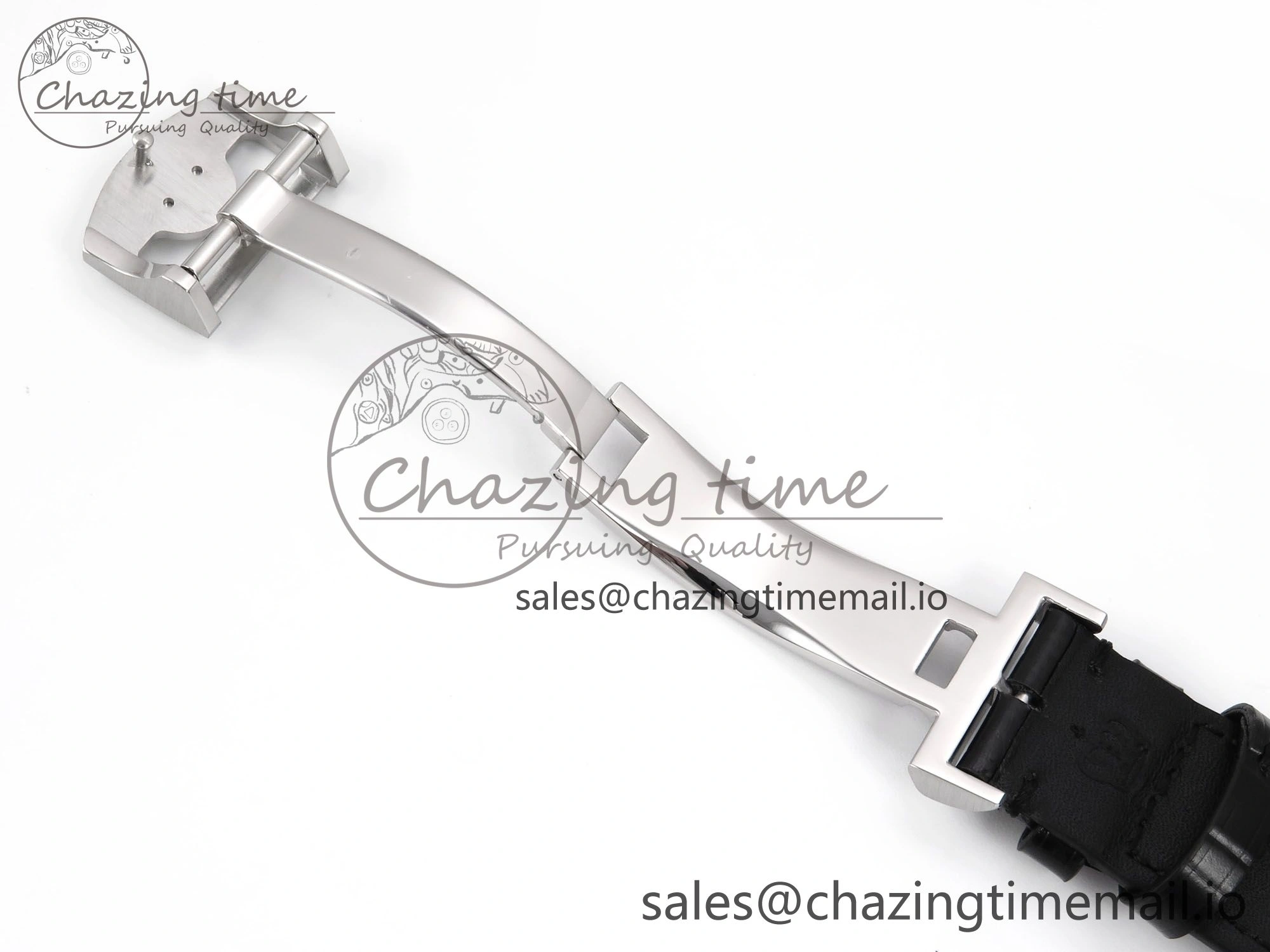 Portugieser Automatic 42mm SS APSF 1:1 Best Edition White RG Dial on Black Leather Strap A Flexible 7010