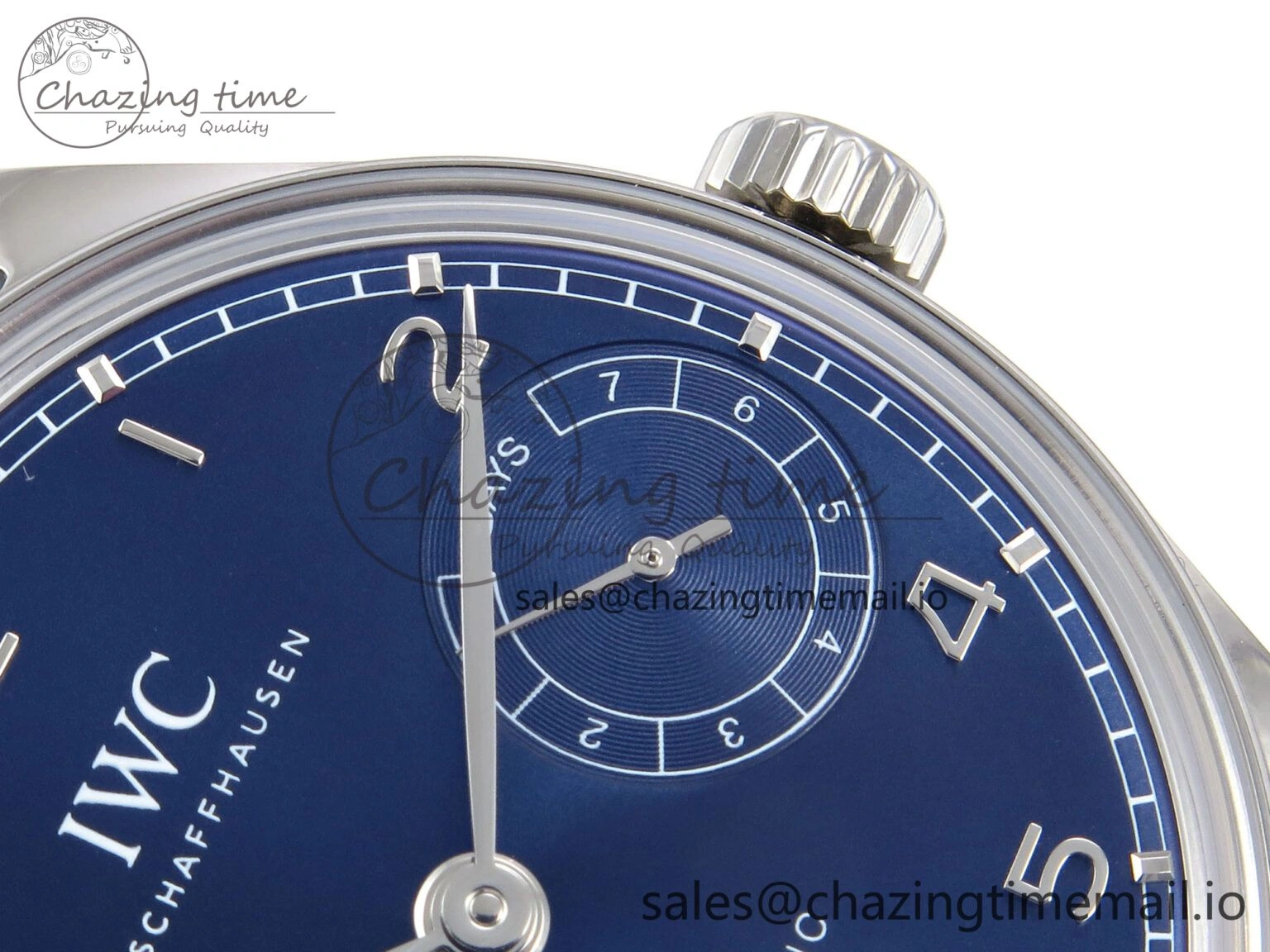 Portugieser Automatic SS IW501704 APSF 1:1 Best Edition Blue Dial on Black Leather Strap A Breathable 7008