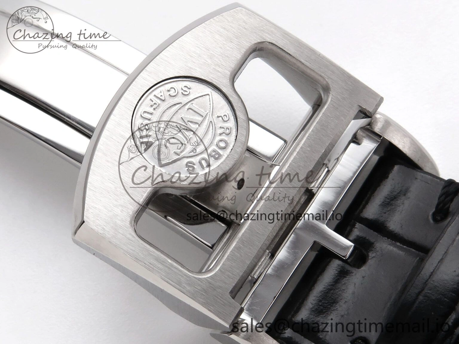 Portugieser Automatic SS IW501704 APSF 1:1 Best Edition Blue Dial on Black Leather Strap A Breathable 7008