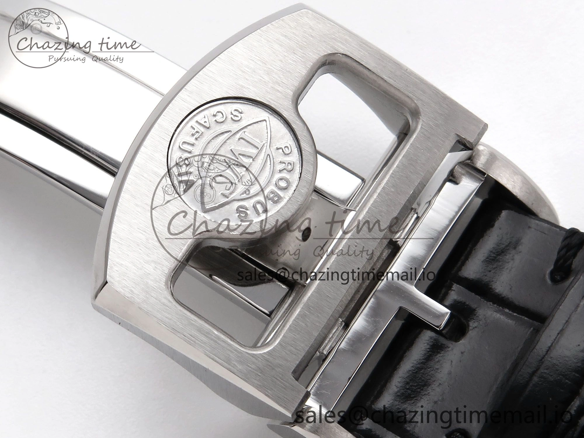 Portugieser Automatic SS IW501704 APSF 1:1 Best Edition Blue Dial on Black Leather Strap A Breathable 7008