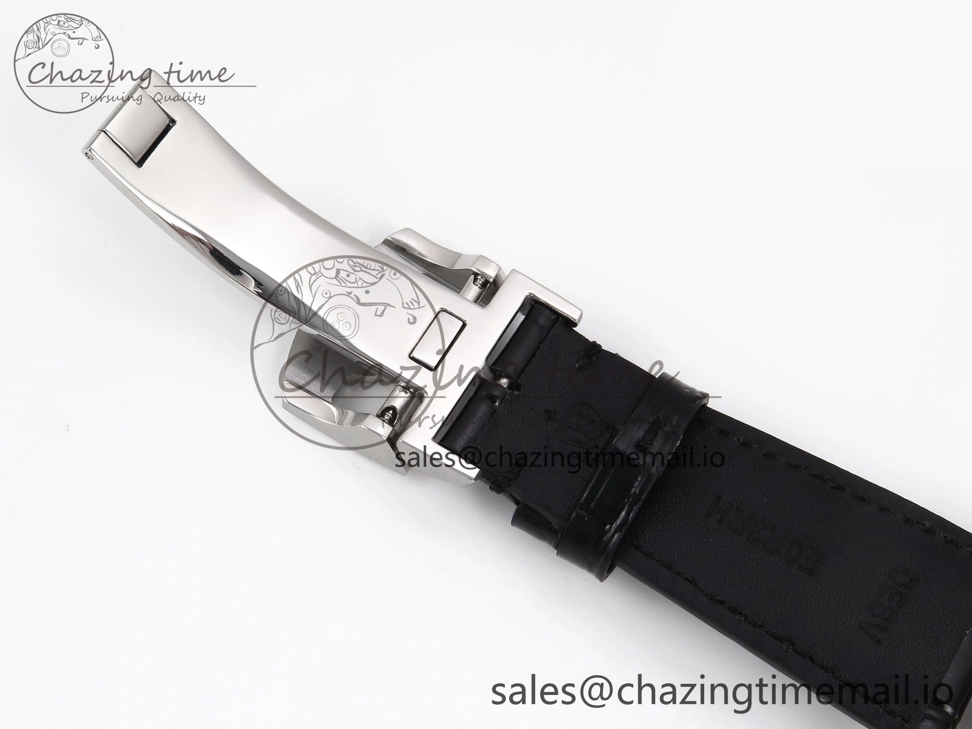 Portugieser Automatic SS IW501704 APSF 1:1 Best Edition Blue Dial on Black Leather Strap A Breathable 7008