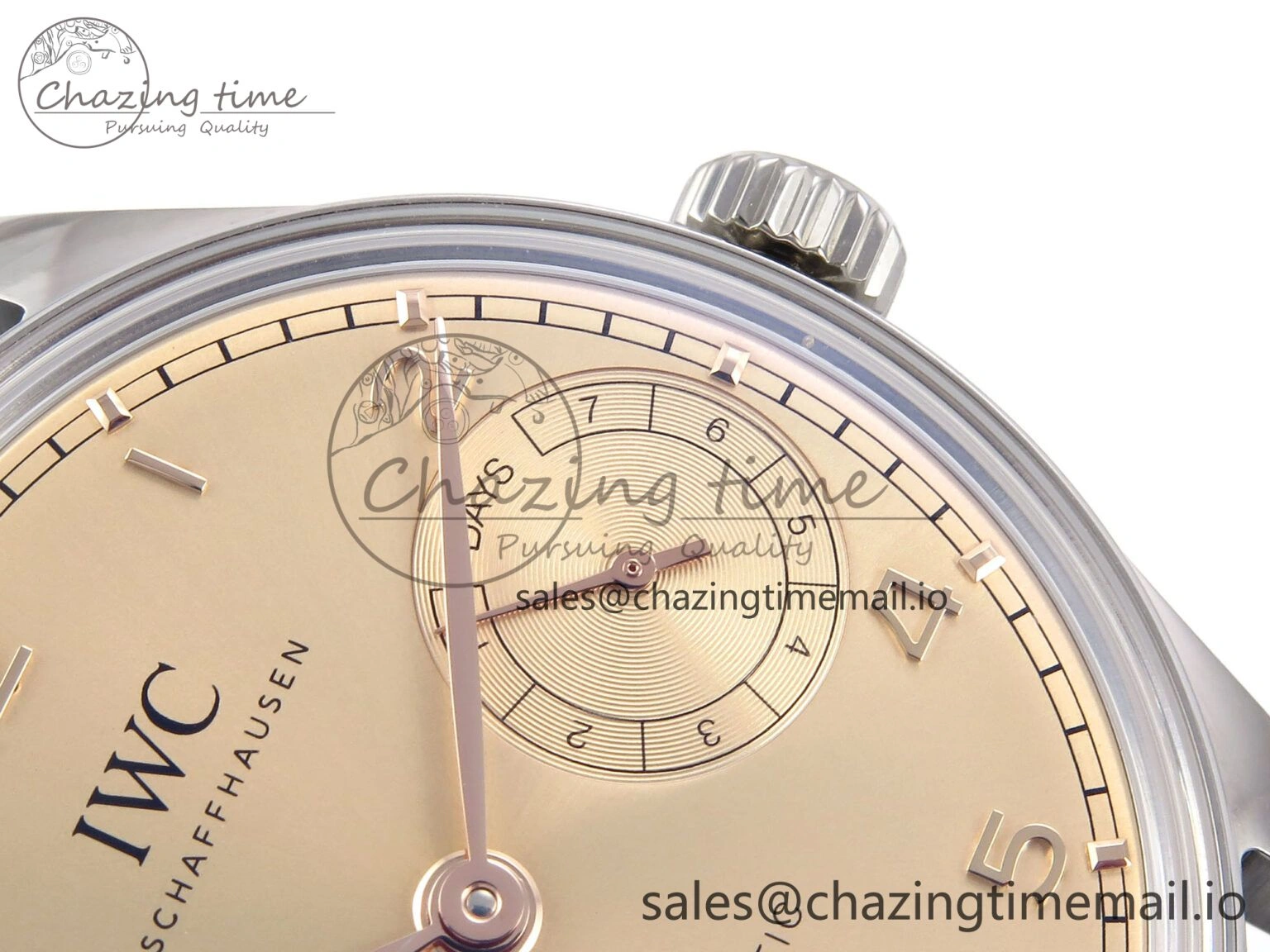 Durable Portugieser Automatic SS IW501705 APSF 1:1 Best Edition RG Dial on Black Leather Strap A 7011