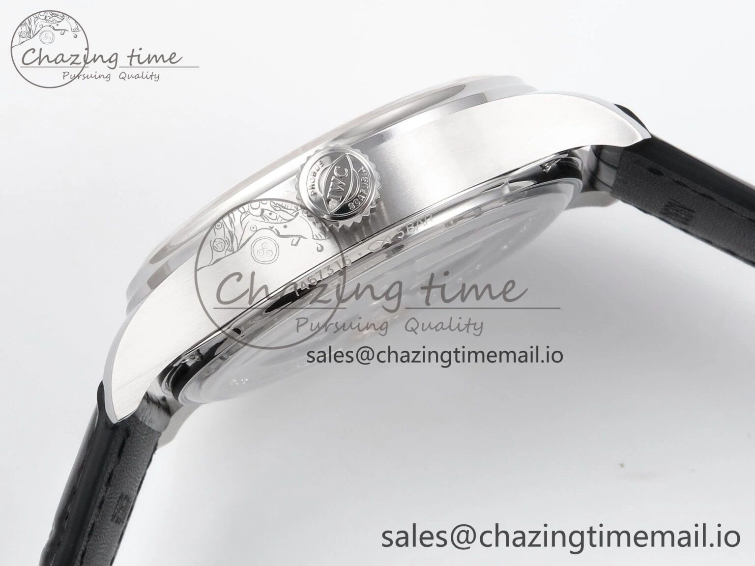 Durable Portugieser Automatic SS IW501705 APSF 1:1 Best Edition RG Dial on Black Leather Strap A 7011