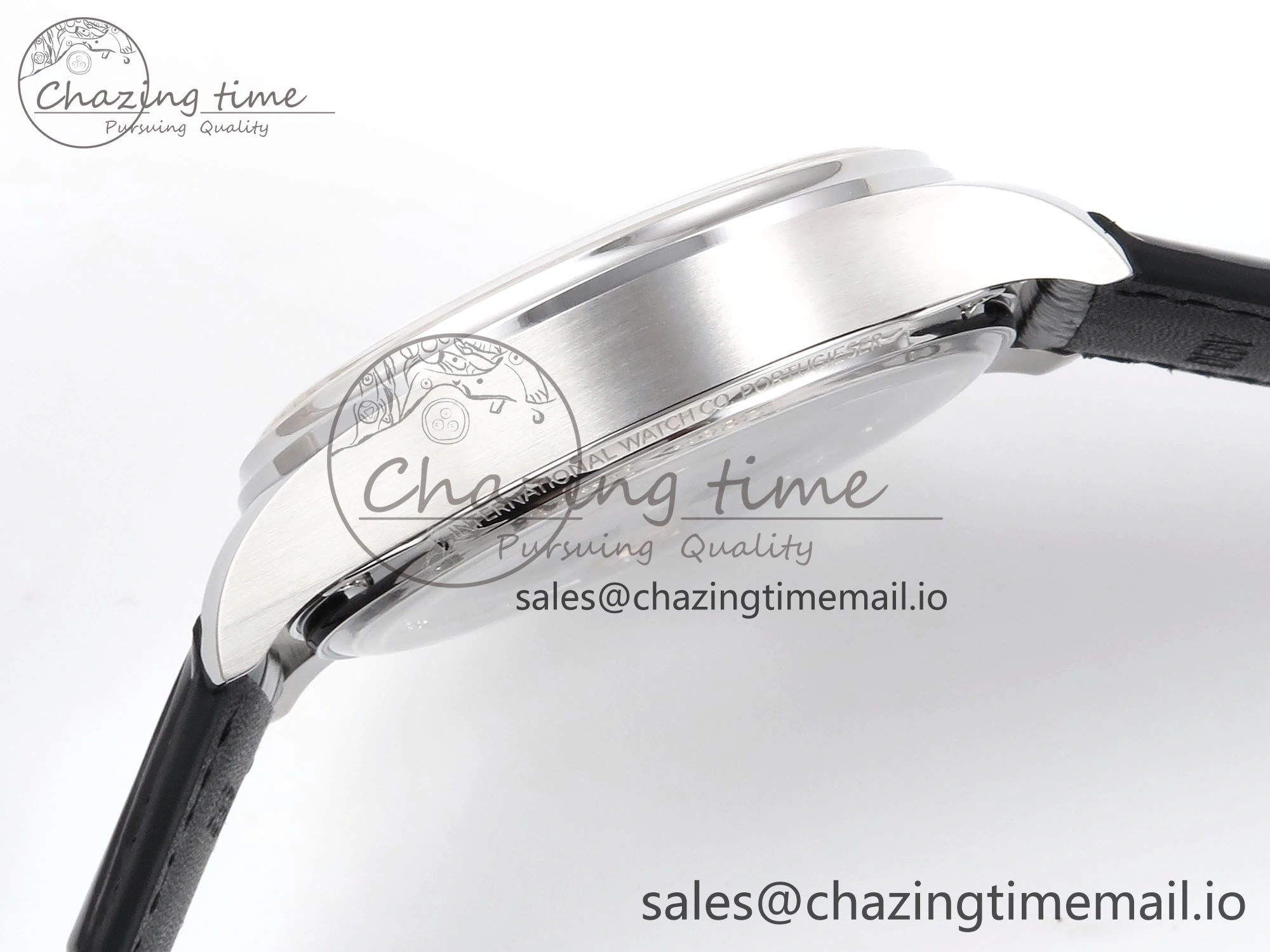 Durable Portugieser Automatic SS IW501705 APSF 1:1 Best Edition RG Dial on Black Leather Strap A 7011