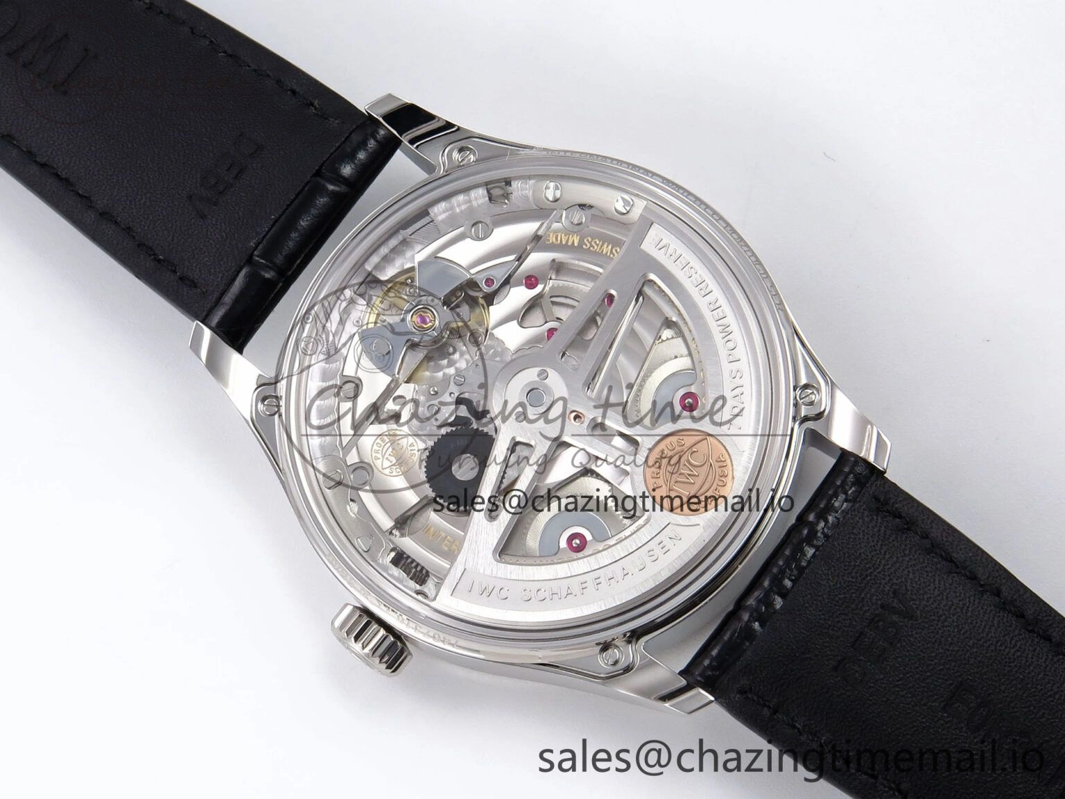 Durable Portugieser Automatic SS IW501705 APSF 1:1 Best Edition RG Dial on Black Leather Strap A 7011