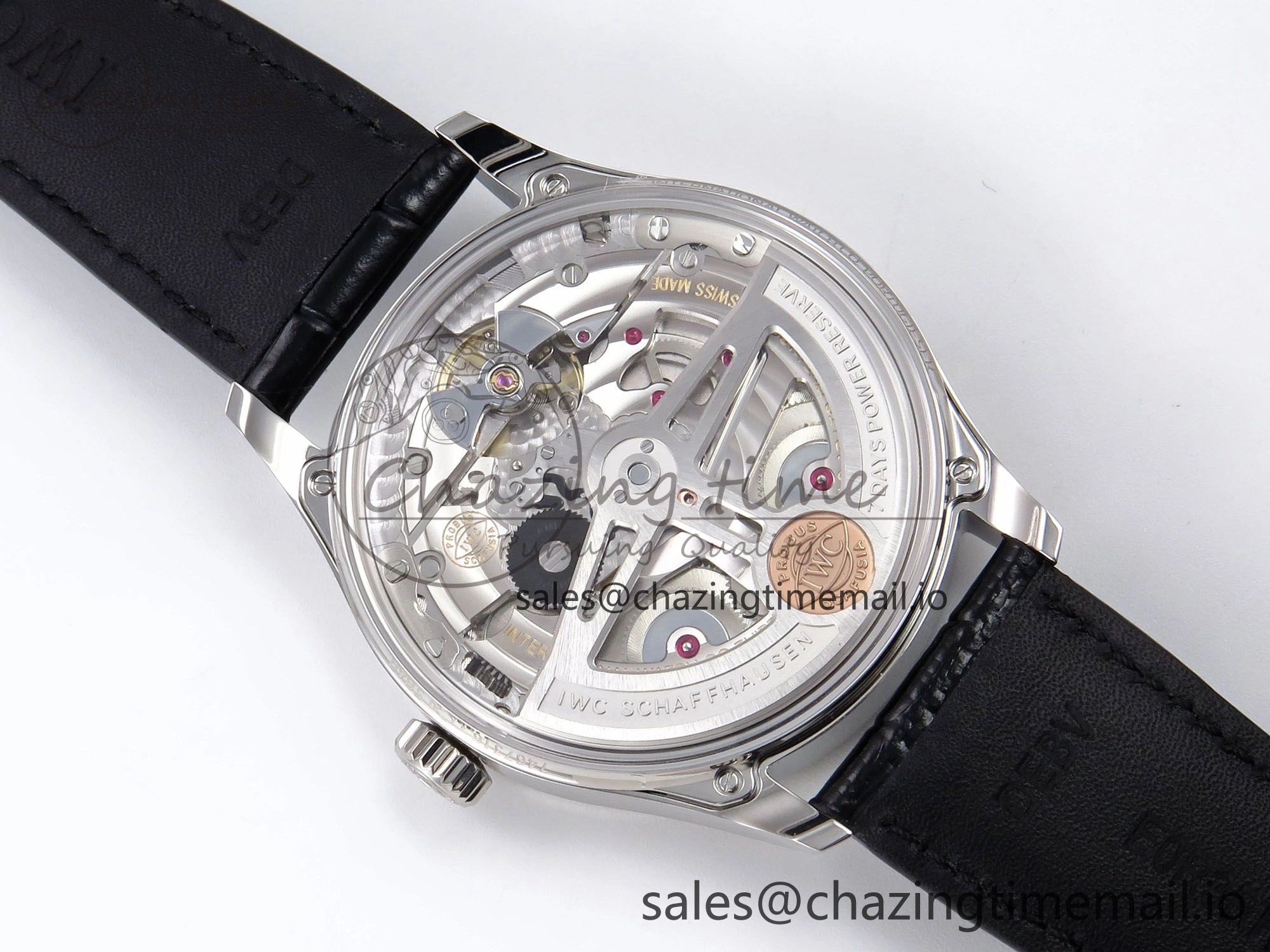 Durable Portugieser Automatic SS IW501705 APSF 1:1 Best Edition RG Dial on Black Leather Strap A 7011