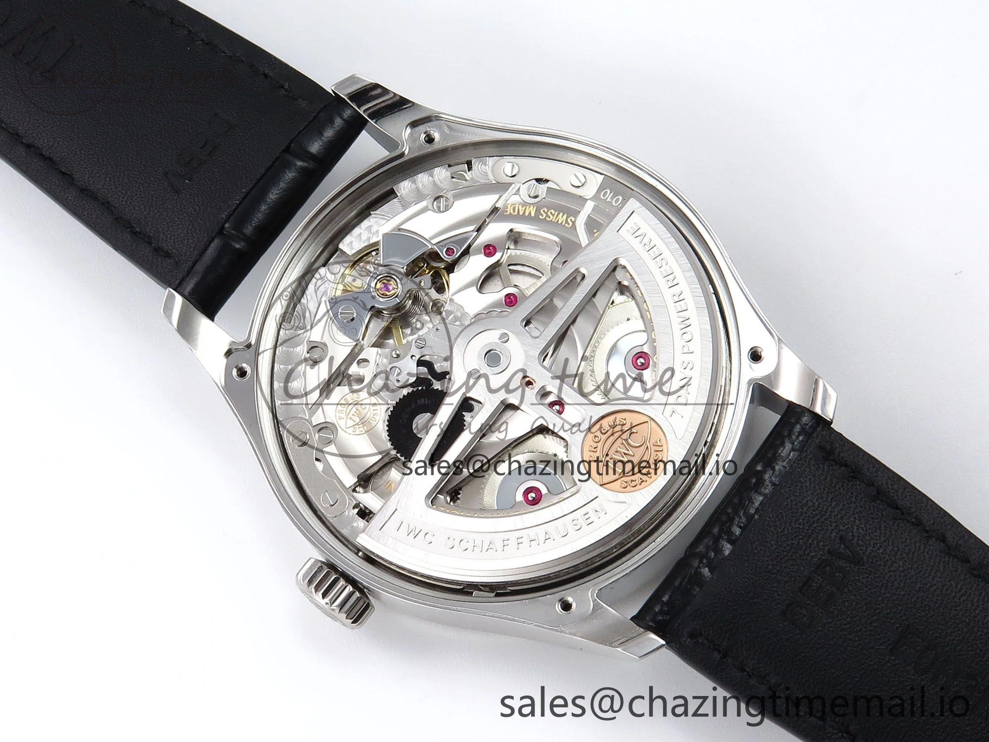 Durable Portugieser Automatic SS IW501705 APSF 1:1 Best Edition RG Dial on Black Leather Strap A 7011