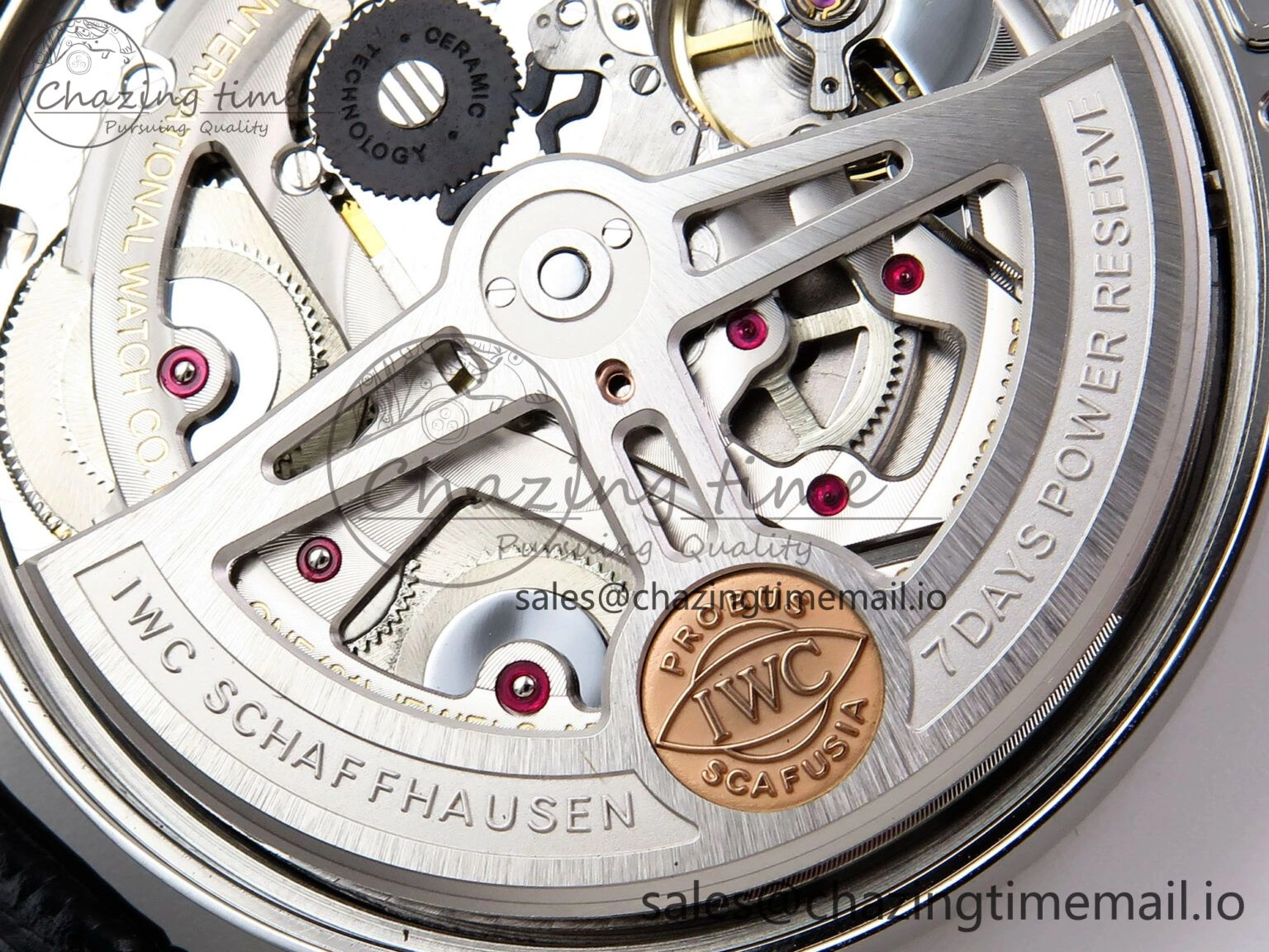 Durable Portugieser Automatic SS IW501705 APSF 1:1 Best Edition RG Dial on Black Leather Strap A 7011