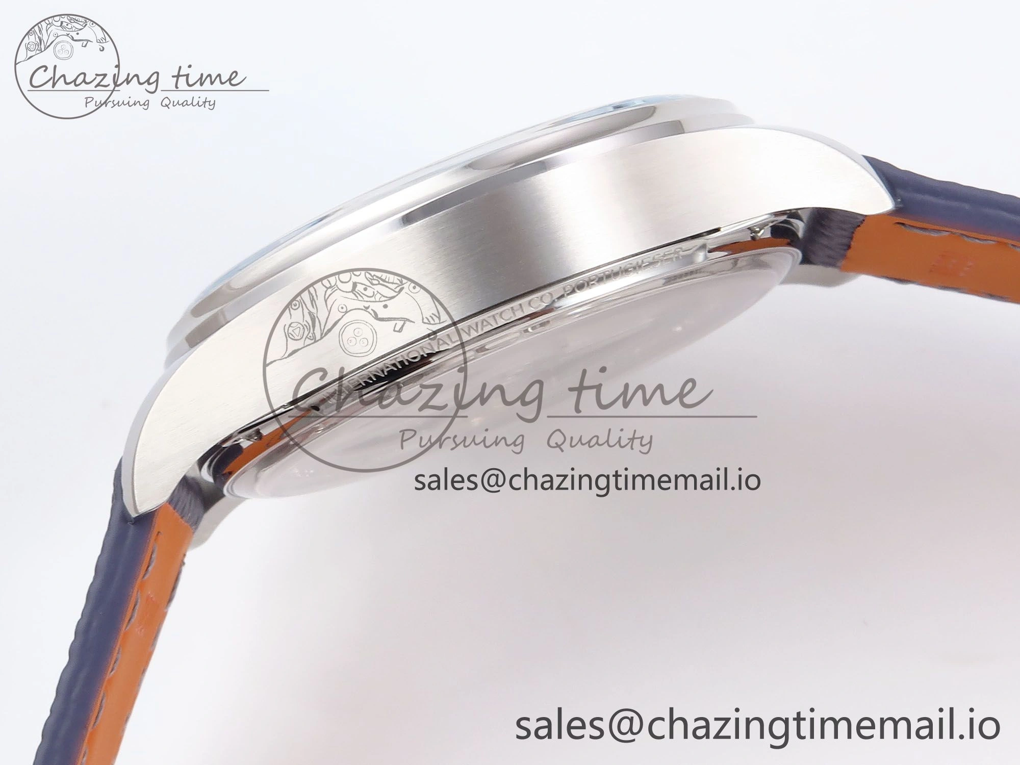 Portugieser Automatic SS IW501708 APSF 1:1 Best Edition Light Blue Dial on Gray Leather Strap A Versatile 7012