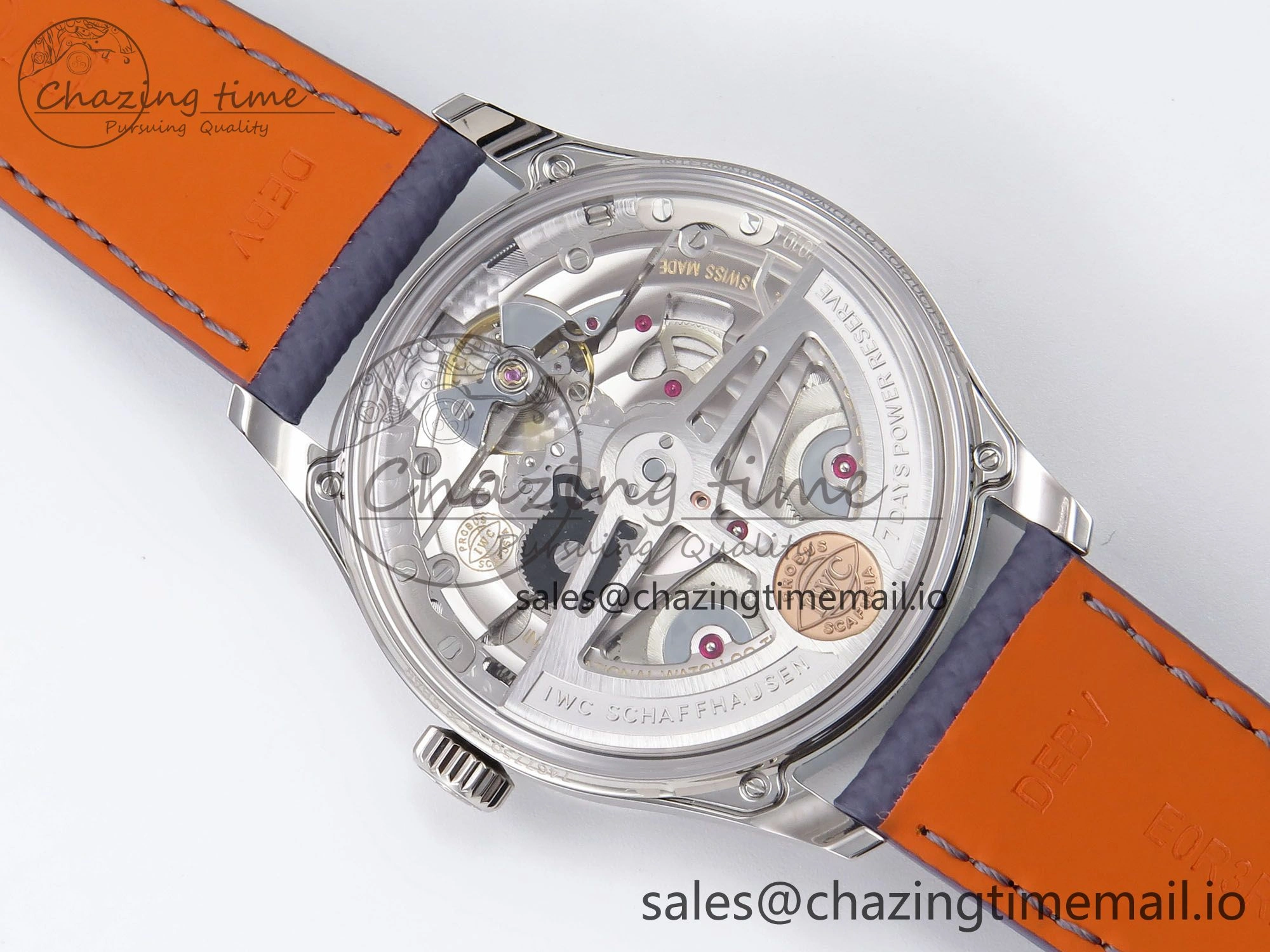 Portugieser Automatic SS IW501708 APSF 1:1 Best Edition Light Blue Dial on Gray Leather Strap A Versatile 7012