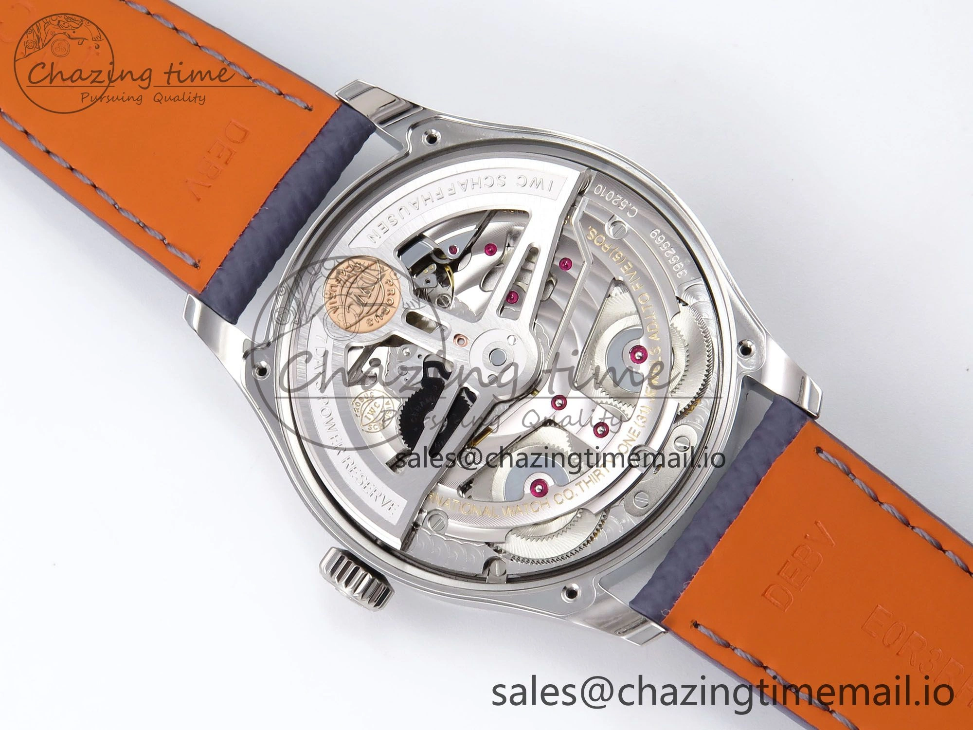 Portugieser Automatic SS IW501708 APSF 1:1 Best Edition Light Blue Dial on Gray Leather Strap A Versatile 7012
