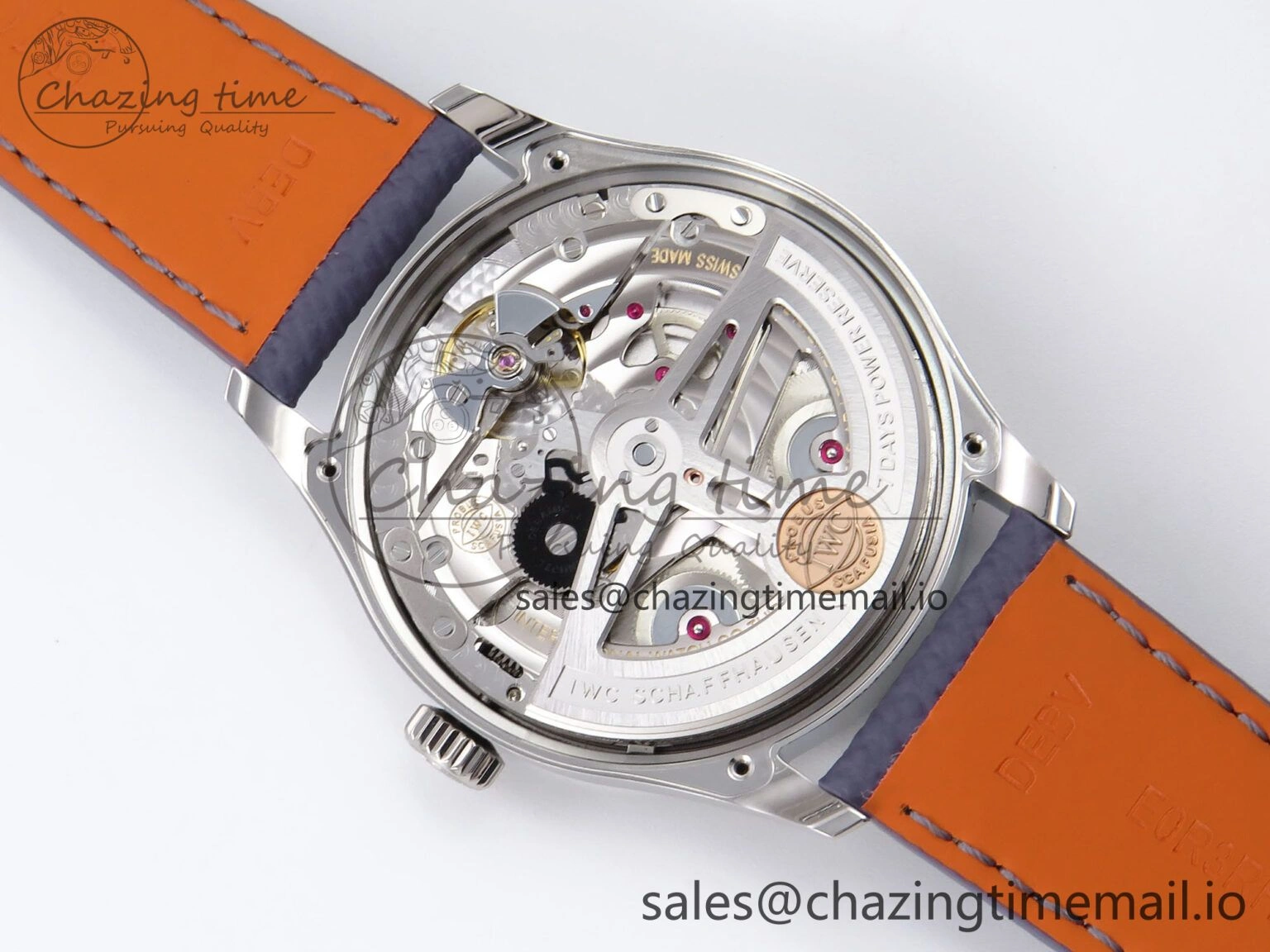 Portugieser Automatic SS IW501708 APSF 1:1 Best Edition Light Blue Dial on Gray Leather Strap A Versatile 7012