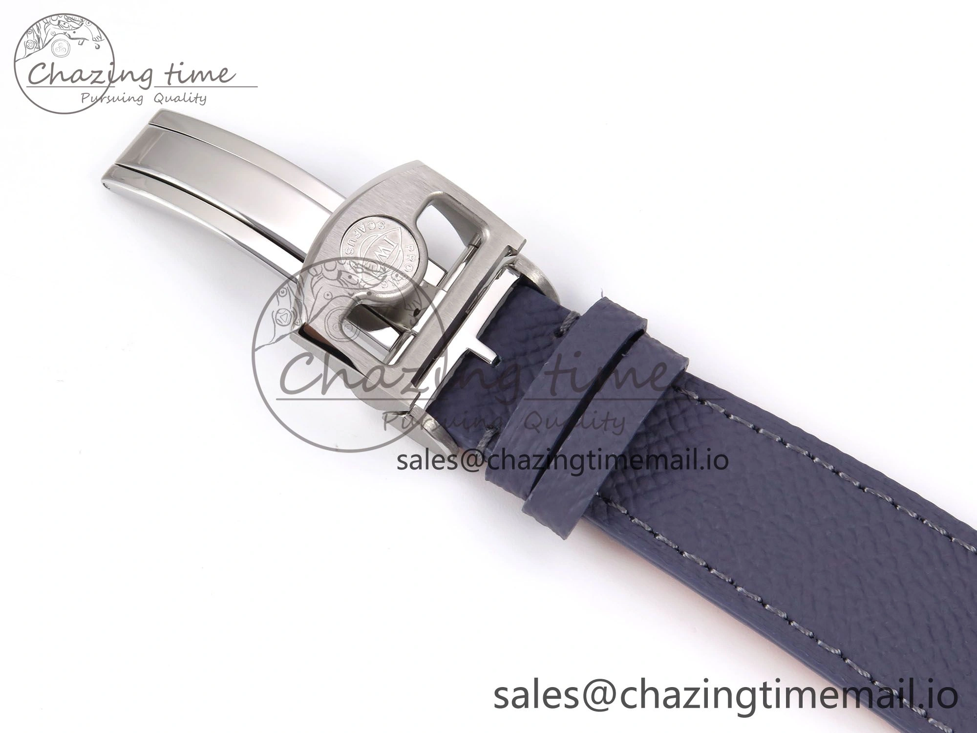 Portugieser Automatic SS IW501708 APSF 1:1 Best Edition Light Blue Dial on Gray Leather Strap A Versatile 7012