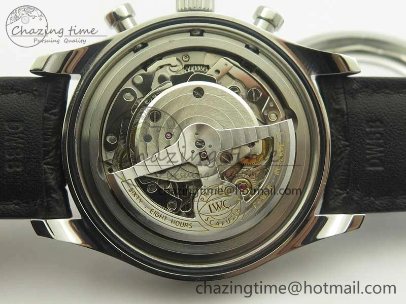 Cozy Portugieser Chrono  42 IW390302 ZF 1:1 Best Edition White Dial Blue Markers on Black Leather Strap A 7185